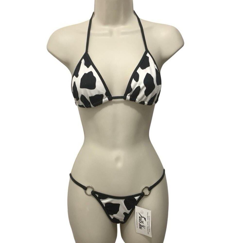 Suits You Cow Print Sexy Competition Bikini Set Top B Cup NWT USA